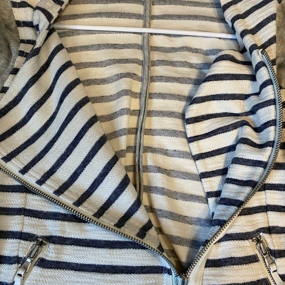LOU and Grey Size Small Moto Style Cardigan. Stripes and two front zip p… - Picture 3 of 8